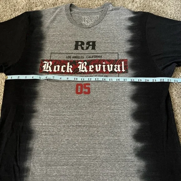 Rock Revival Men's Black, Gray, and Red Tee - Picture 4 of 5